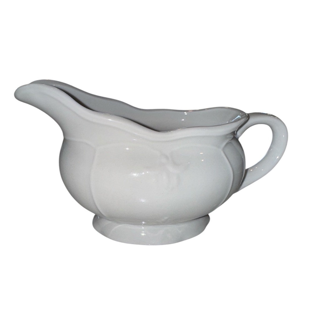 VintageVersailles White Gravy Boat by Tabletops Unlimited- Discontinued